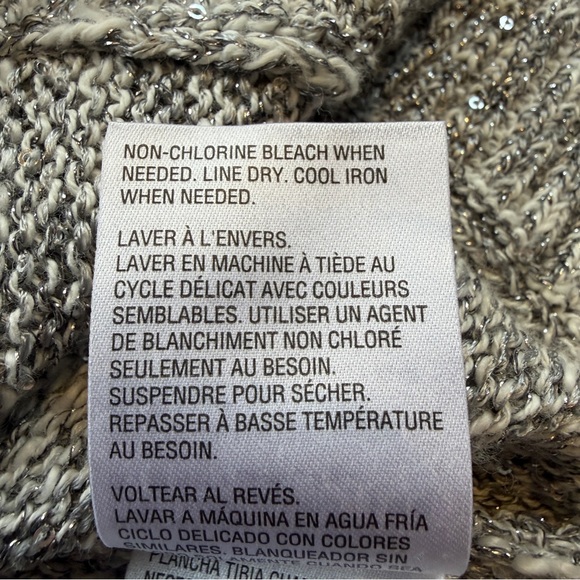 INC International Concepts Women’s Gray Fringe Knit Tunic Sweater Size L - Picture 6 of 9